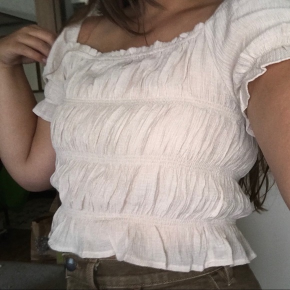 NWOT E & M Smocked Crop Top - Picture 5 of 5